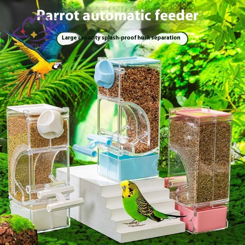 [mayhome] เครื่องให้อาหารนกอัตโนมัติ Clear Sturdy อุปกรณ์เสริมกรงนก สําหรับ Budgies Cockatiel Lovebirds {TH}