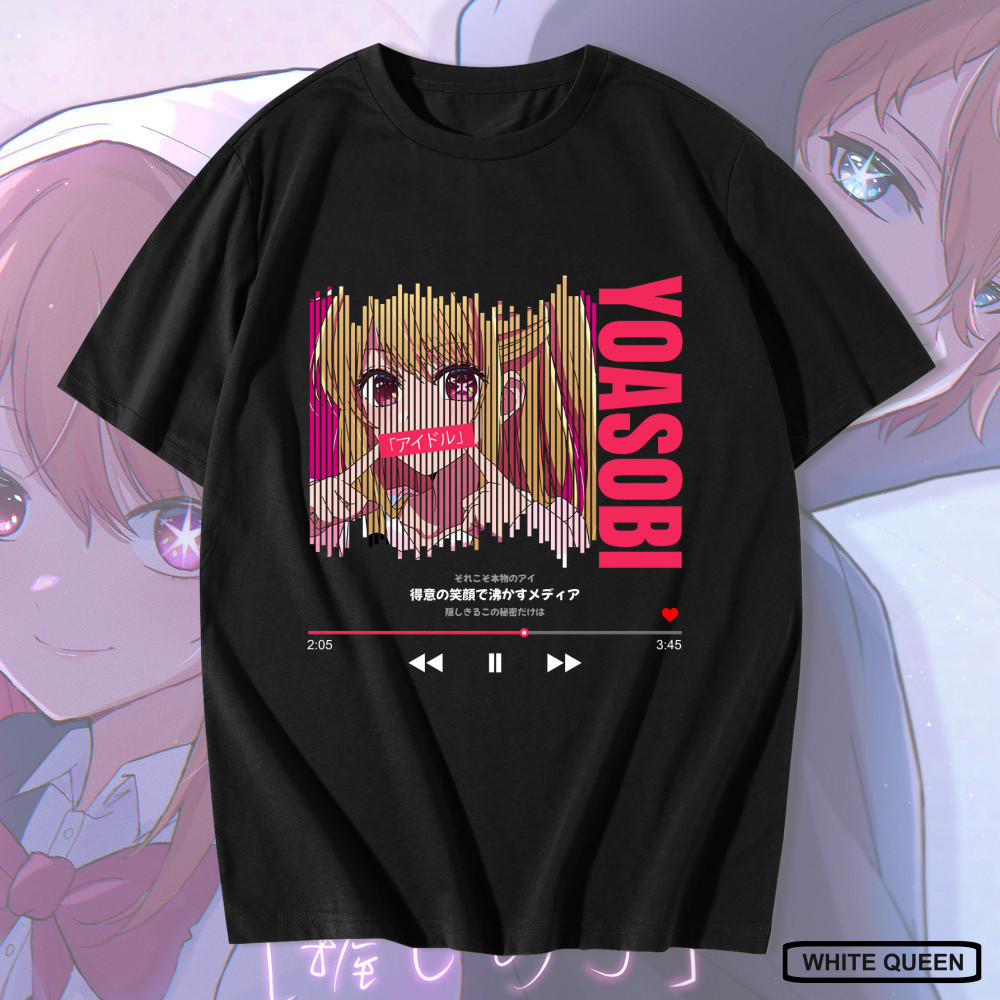 WHITE QUEEN - RUBY HOSHINO OSHI NO KO X YAOSOBI เสื้อยืด - IDOL - เสื้อยืด DISTRO สําหรับผู้ชายและผู