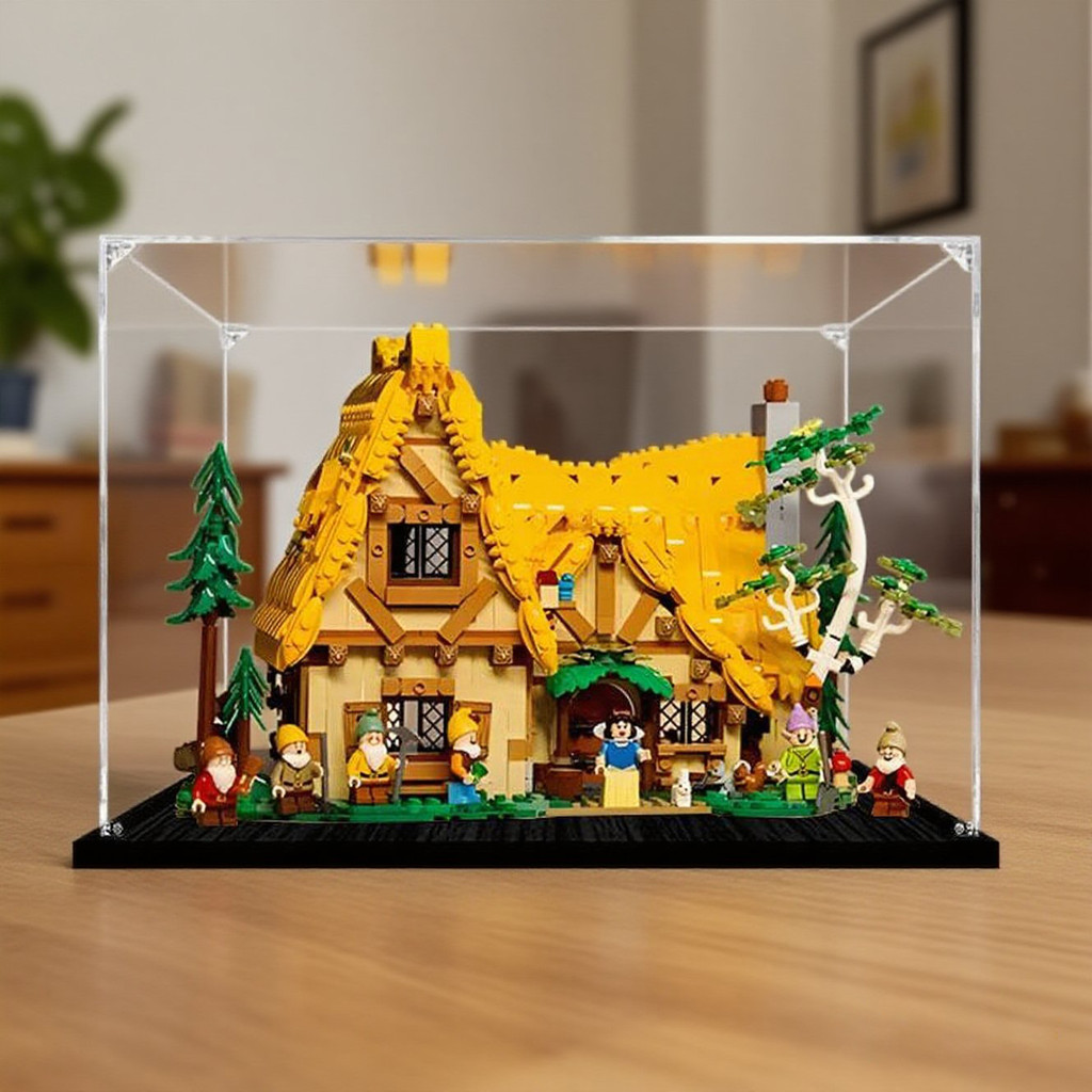 Lego 43242 Snow White Cottage Display Box/Cabinet Putih Salji Untuk Popmart Labubu & Kasut / เครื่อง