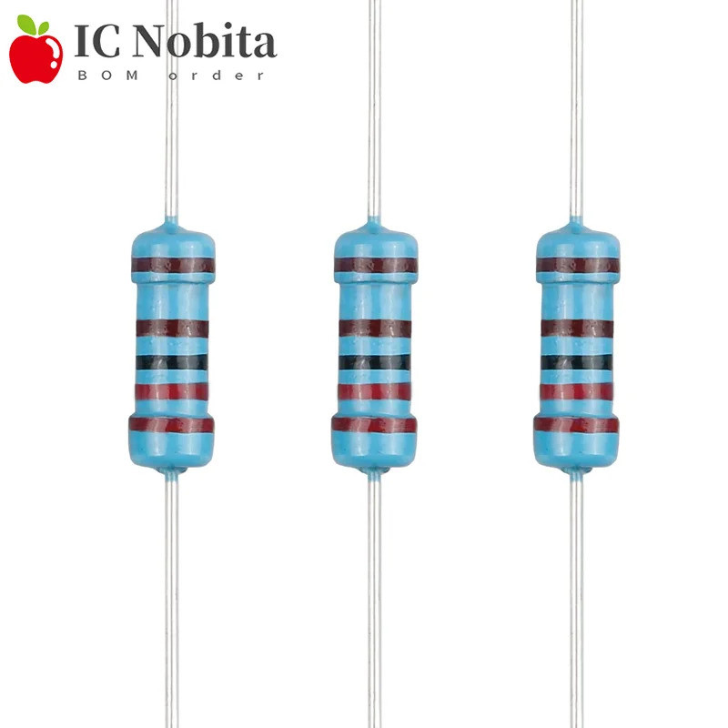 20pcs 1/2W ตัวต้านทานฟิล์มโลหะ 0.5W 0.1R ~ 1M 2.2R 4.7R 10R 22R 47R 100R 220R 470R 1K 10K 100K 2.2 4