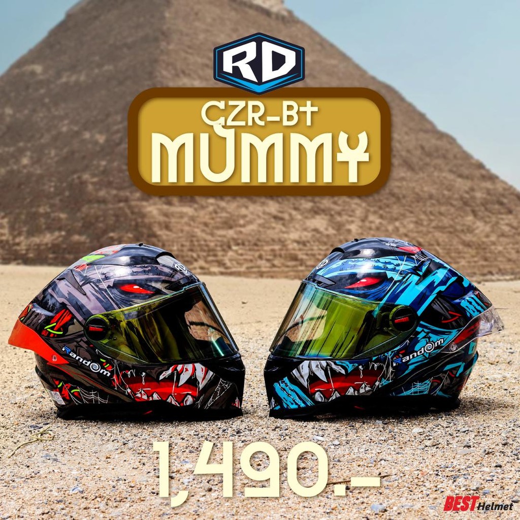 หมวกกันน็อค RD CZR BT MUMMY ราคา จาก 1,790.- เหลือ 1,490.- มอเตอร์ไซค์ Motorcycle