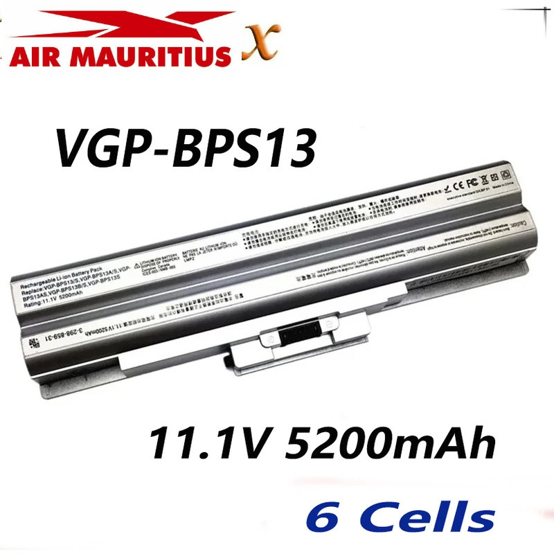 แบตเตอรี่แล็ปท็อป  VGP-BPS13 11.1V 5200mAh สำหรับ Sony VGP-BPS13/S BPS13AS BPS13B/S BPS13A/S VGN-CS2