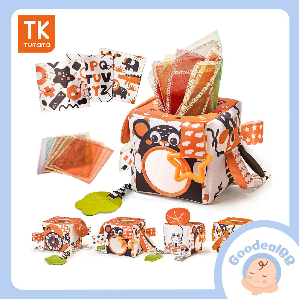 Tumama Kids Baby Montessori กล่องกระดาษทิชชูของเล่นสํารวจประสาทสัมผัส
