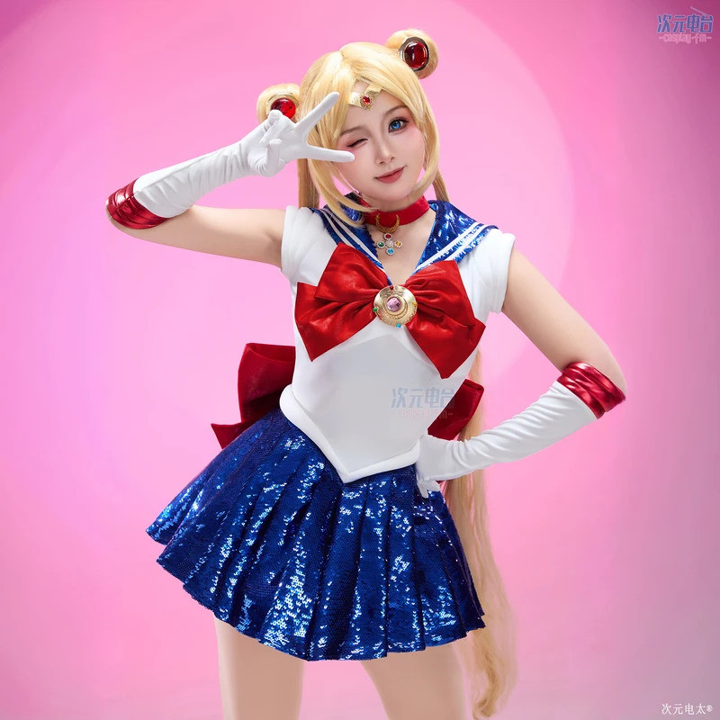 QY Anime Sailor Moon Tsukino Usagi Cosplay Costumen Tsukino Usagi Dress Female