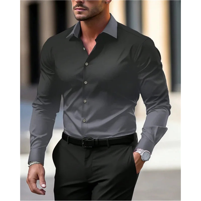 เสื้อฮาวายลายไล่สีสำหรับผู้ชาย สวมใส่ง่าย สไตล์.business.fashion