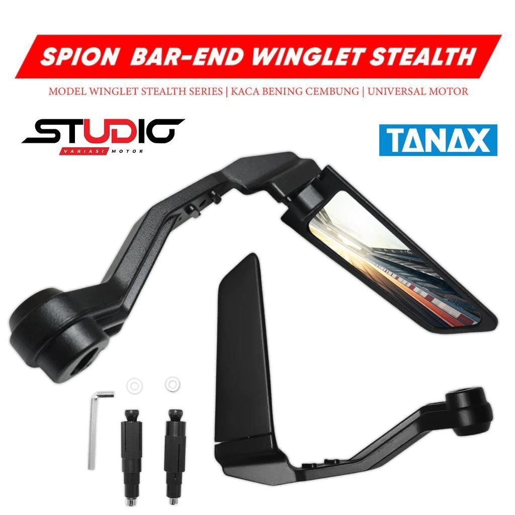 WINGLET SPION - Jalu กระจกมองหลังปลายกระจกมองหลังรูปไข่ Jalu กระจกปลายแฮนด์ Full Cnc Universal รถจักรยานยนต์