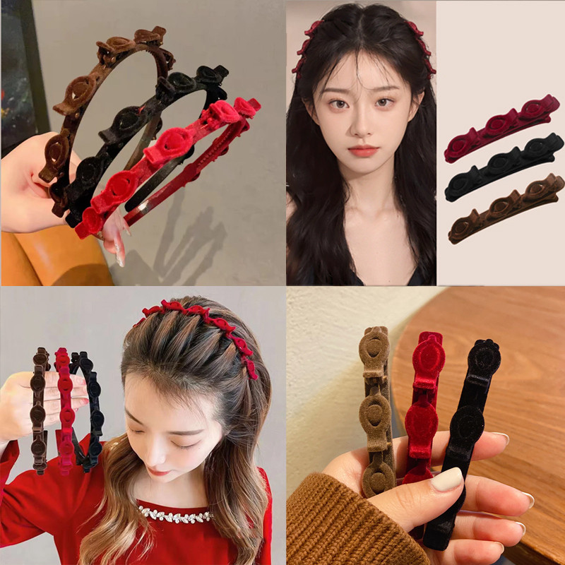 ชุดอุปกรณ์ผม 3 ชิ้น สไตล์เกาหลี สำหรับผู้หญิง ลายละเอียดสวยงาม พร้อมกิ๊บติดผม