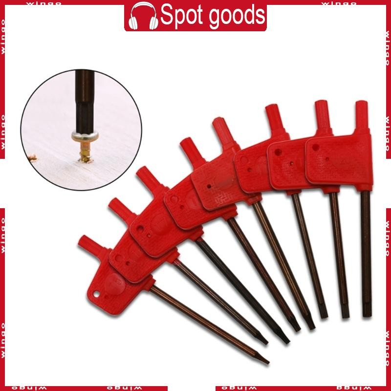 WIN T5-T6 T7 T8 T9 T10 T15-T20 Plum Shaped Red Flag ประแจมาตรฐาน Torx สําหรับ-CNC เครื่องกลึงเครื่อง
