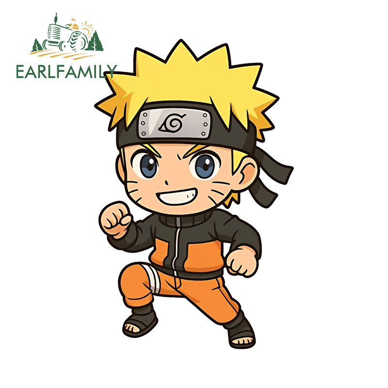EARLFAMILY Naruto Car Stickers Fashionable Campervan Skateboard Tumbler Vinyl Decals Amusing Waterpr
