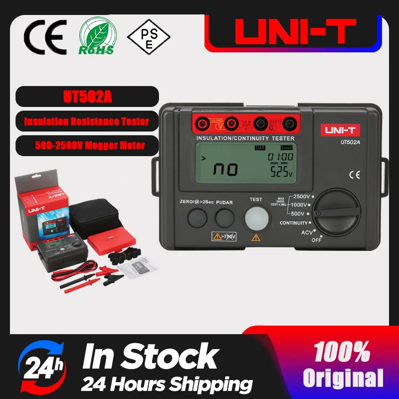 UNI-T เครื่องทดสอบความต้านทานฉนวน UT501A UT501C Digital Megometer Megohmmeter Ohm Tester Auto Range 