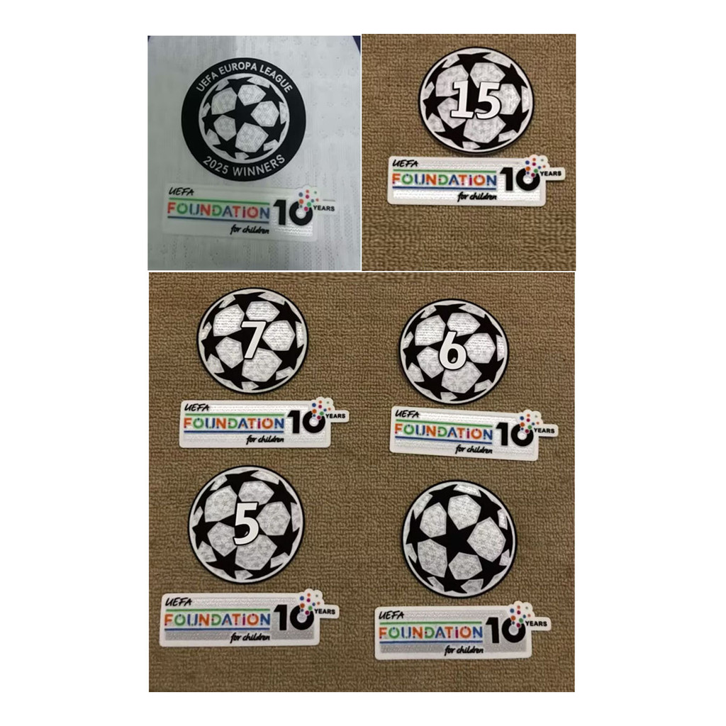 2025-2026 Champions League Patch ซิลิโคน 5 6 7 15 Times Cup Badge Europa League Winner soccer Patch