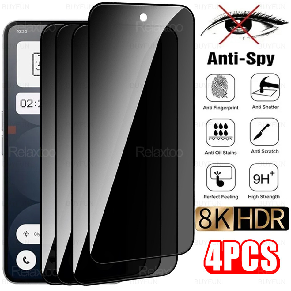 4 ชิ้นความเป็นส่วนตัว Protector Glass สําหรับ Nothing โทรศัพท์ (3a) Pro Anti-Peep ป้องกันหน้าจอ CMF 