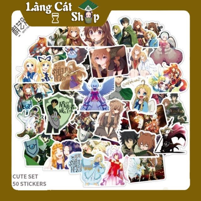 Anime Manga Tate no Yuusha no Nariagari Sticker ครบชุด 50 ภาพ - พิมพ์ชัดเจนและคมชัด ลอกออกยาก