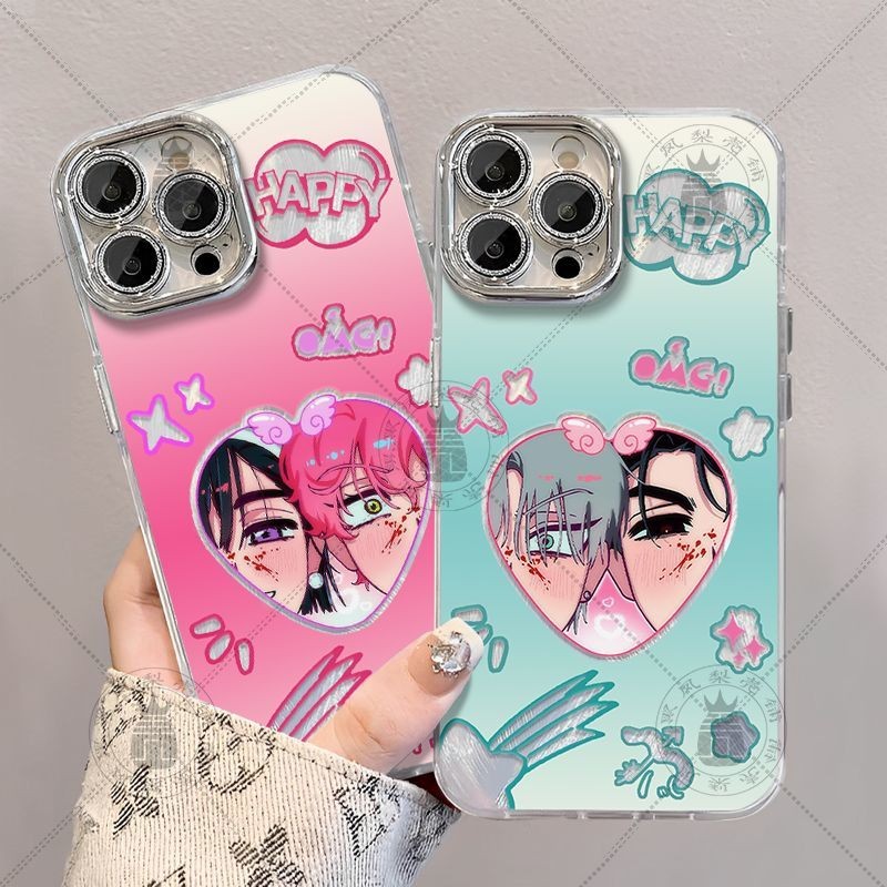 Ivan Peripheral Alien Stage Phone Case เหมาะสําหรับ Apple13141516Pro Feather Gauze Case Peripheral Gift Phone Case