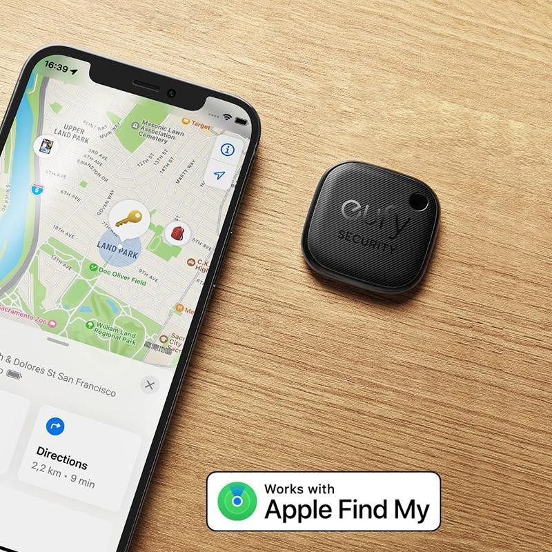 Eufy Security โดย Anker SmartTrack Link (สีดํา, 1-Pack), Android ไม่รองรับ, ใช้งานได้กับ Apple Find 