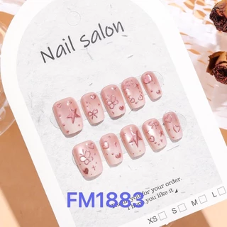 แบบใหม่ พร้อมส่งไทยFM18(3)เล็บปลอม สไตล์โมเดิรน สีลูกแก้วแคทอายใช้งานง่าย 10 ชิ้น/M/S/XSเซ็ตเล็บปลอม ฟรีกาวสิริโคนติดเล็