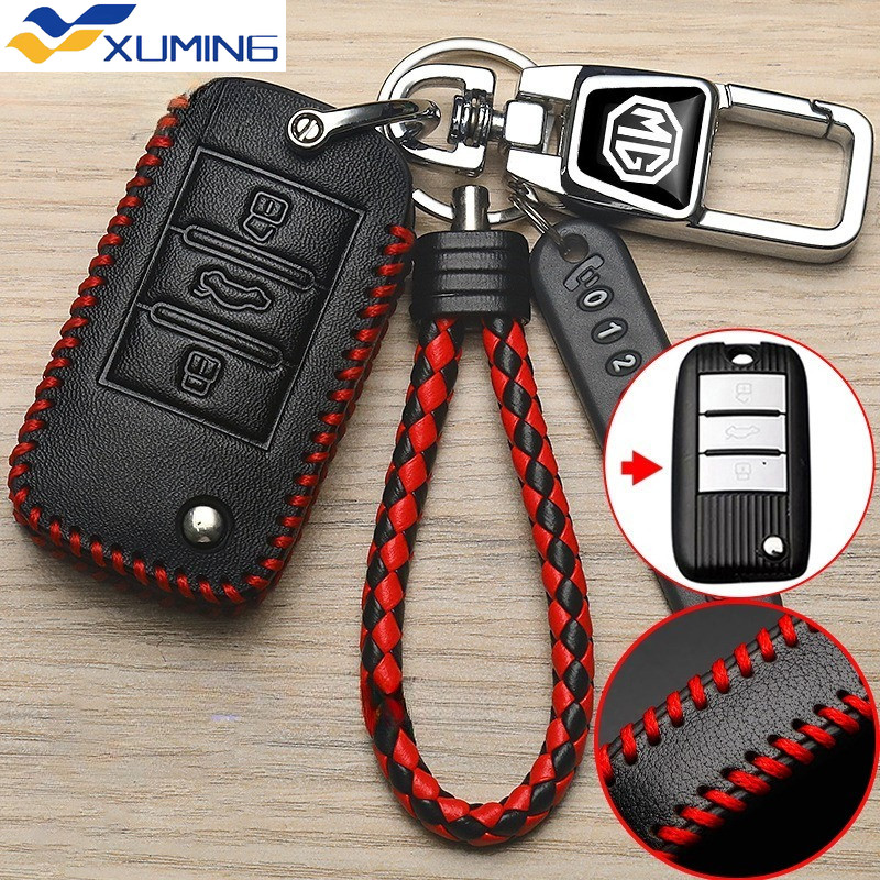 XM MG EP/MG ZS/MG5 MT เคสกุญแจรถ MG ZS ปลอกกุญแจพวงกุญแจหนังวัว MG กล่องกุญแจรถอัจฉริยะ
