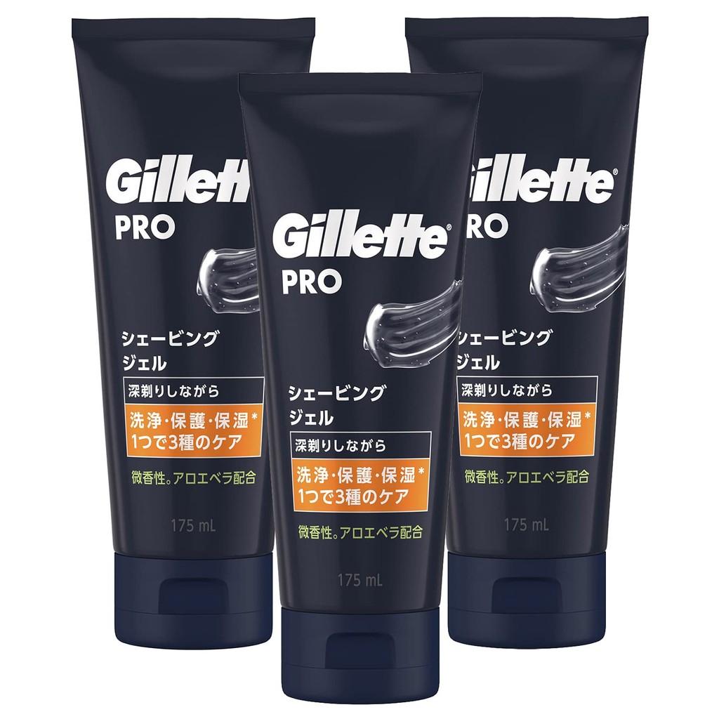Gillette 【Bulk Purchase】 Gillette PRO Shaving Gel 175ml × 3 Pack for Men Razor ShavingShipping from 