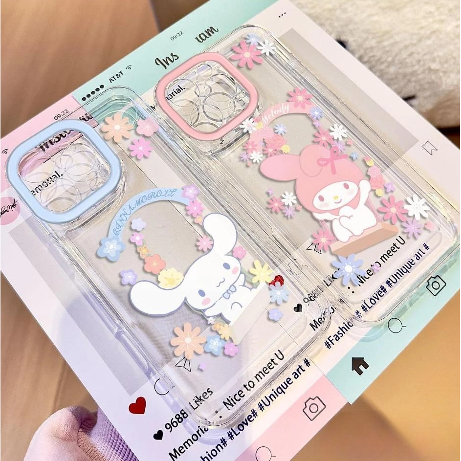 🔥LUSI🔥เข้ากันได้สำหรับ เคสไอโฟน11 เคส iphone 16 Pro Max 7 8 Plus XR X XS MAX 12 13 14 15 เคสใส ลูกสุนัขดอกไม้น่ารัก