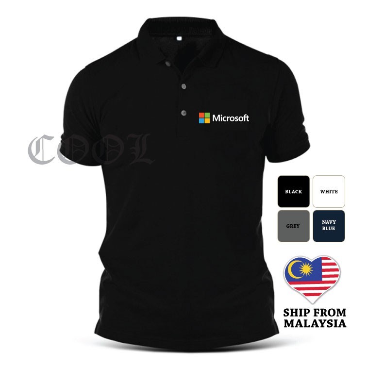 เสื้อยืด Microsoft Google Intel เย็บปักถักร้อยเสื้อโปโล EDR-108
