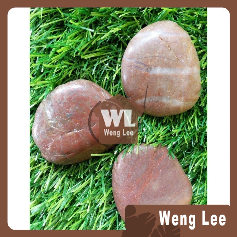 18 KG สีแดง SHINNING PEBBLE RIVER STONE GARDEN LANDSCAPE DECOR