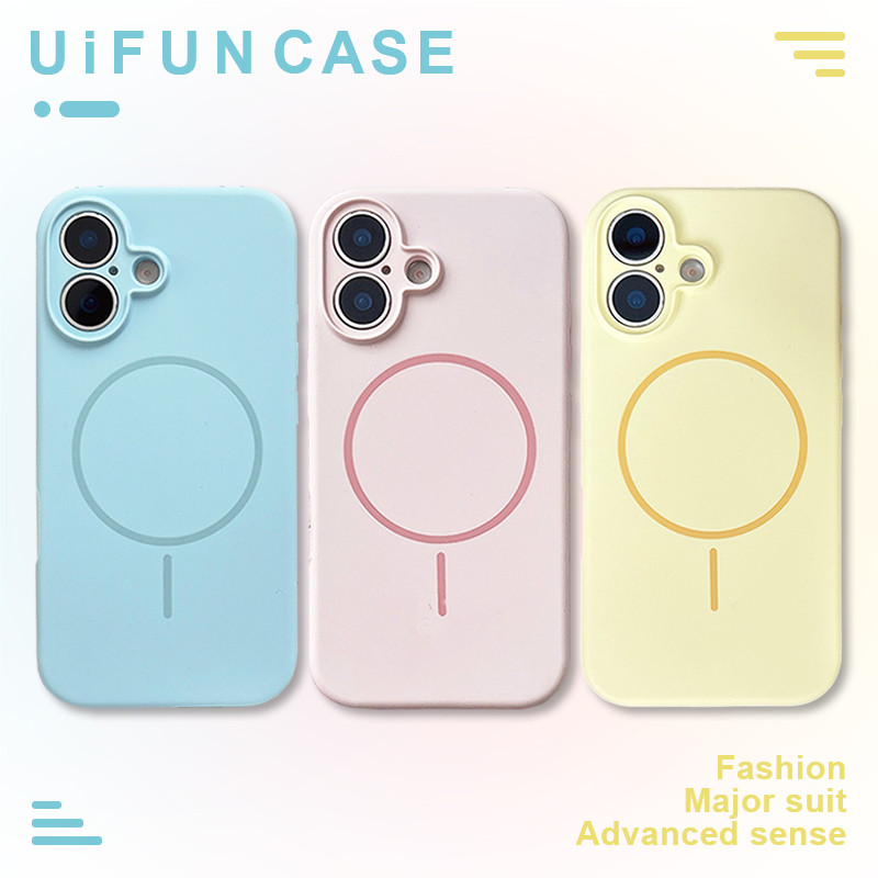 คลาสสิก มาการอง สีแม่เหล็กชาร์จไร้สายเคสโทรศัพท์เข้ากันได้สําหรับ ไอโฟน 17 16 15 14 13 มือโปร สูงสุด 17มือโปร เต็มครอบคลุมนุ่ม ทีพียู ป้องกันการหล่นปลอกป