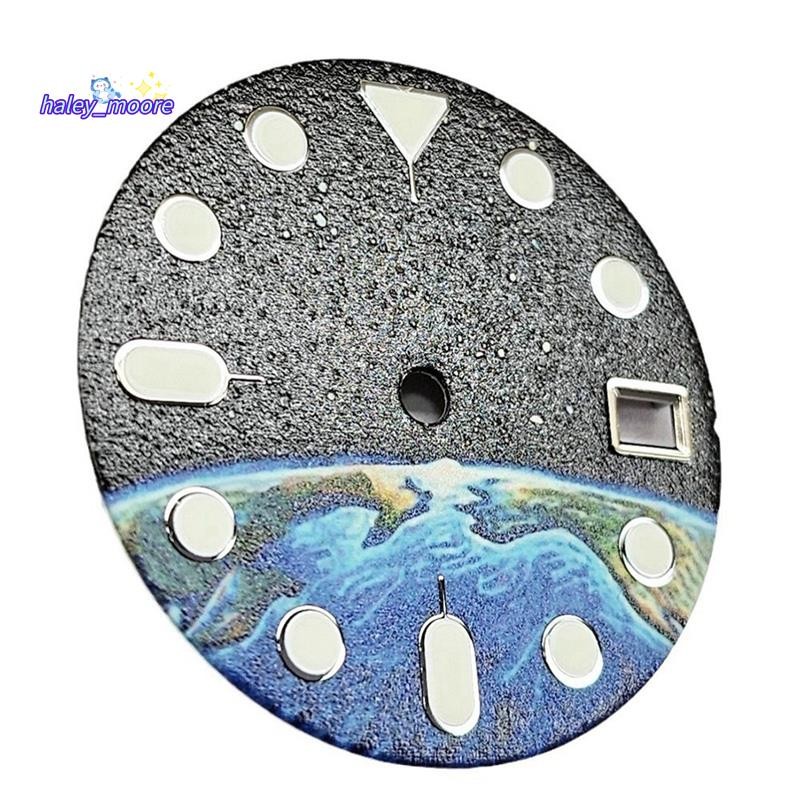 [ส่วนลด H]นาฬิกาลาย Starry สีเขียว Luminous Earth 28.5 มม., สําหรับ NH35 NH36 NH70 Movement Watch Di