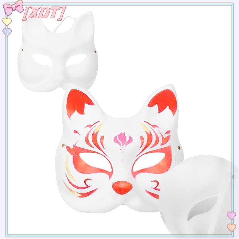 XDT เปล่าทําด้วยมือ DIY หน้ากาก Masquerade หน้ากากแมว Props Paintable Party คอสเพลย์เครื่องแต่งกาย P