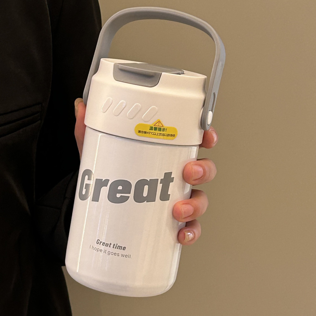 316 สแตนเลสสตีลกระติกน้ําร้อนถ้วย Two-in-One Dual-ใช้นักเรียนผู้ชายผู้หญิงแบบพกพาชาแยกฟางถ้วยถ้วยIns