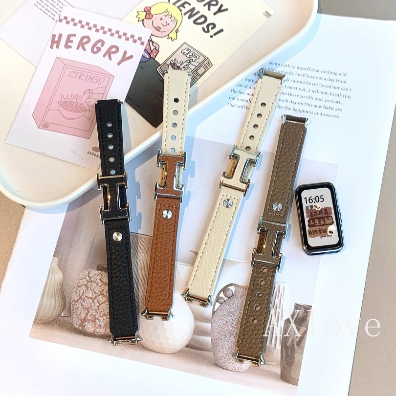 สายหนังสําหรับ Huawei Band 11 pro 10 9 8 7 6 สร้อยข้อมือสําหรับ Huawei Band Fit3 4 /4pro Watchband สําหรับ Honor Band 9 อุปกรณ์เสริม