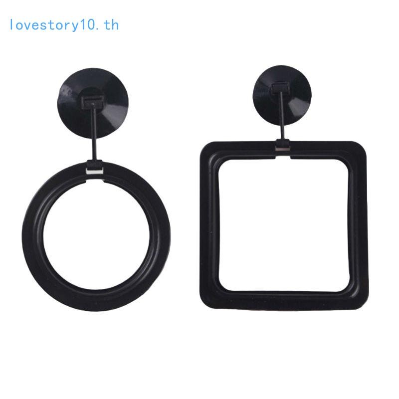 LOVE2 แหวนให้อาหารปลา Aquarium เครื่องให้อาหารลอย Suspensible Circles สีดํา