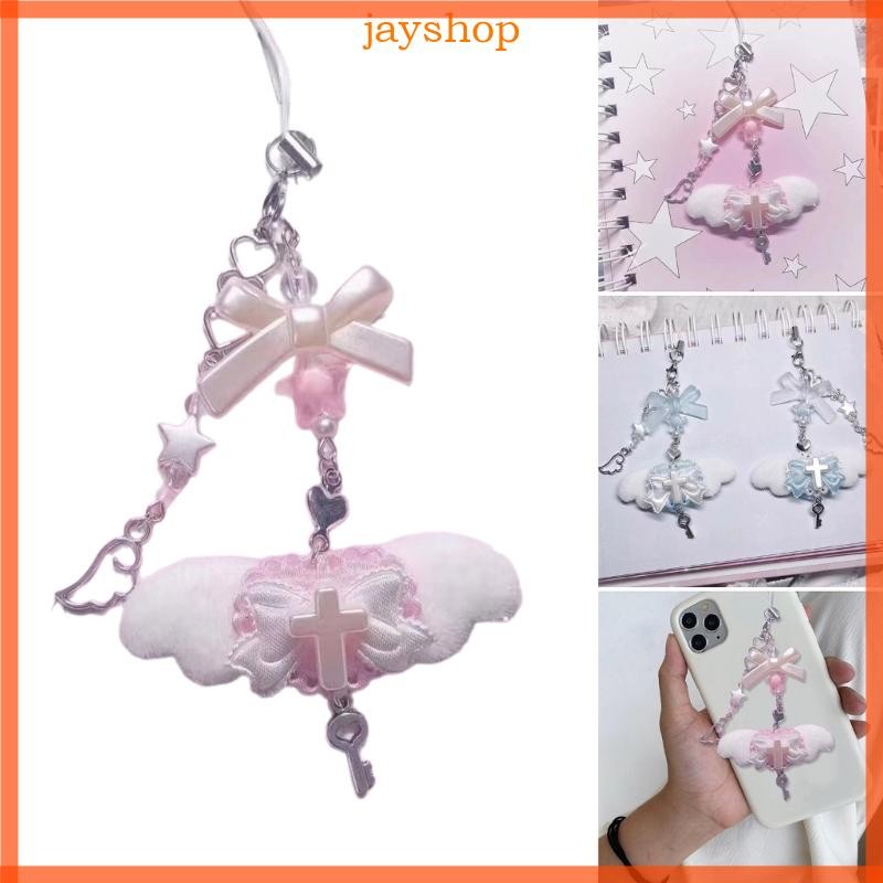 Jay Stylish Bowknot Phone Accessory Trend Phone Charm สําหรับผู้หญิงสาวลูกปัดพวงกุญแจกระเป๋าเป้สะพาย