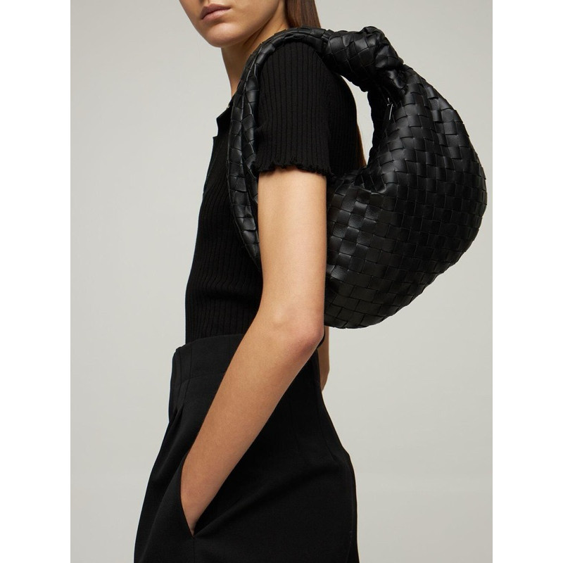 เกรดแท้ | Teen Jodie Black Intrecciato Lambskin