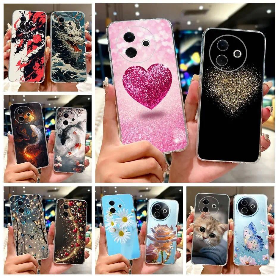 สําหรับ Vivo Y39 5G กรณี V2436 น่ารัก Love Heart ทาสี Soft Slim เคสโทรศัพท์สําหรับ Vivo Y300i V2444A