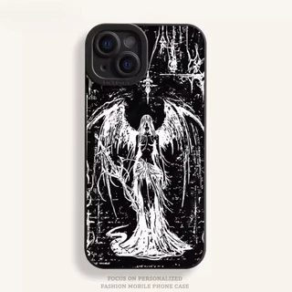 สําหรับ IPhone 16 15 14 13 12 11 Pro Max X XR XS Max 7 8 Plus Cold Wings Angel คู่เคสโทรศัพท์ปกอ่อน