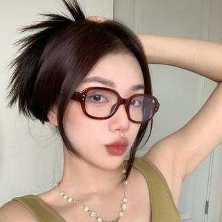 Korea Narrow Oval Rectangle Frame  Anti Blue Light Eyeglasses For Women Men Anti-radiation Glasses