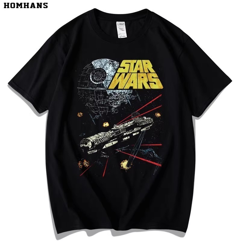 (🔥เสื้อยืดพิมพ์ลาย🔥)Uniqlo ใหม ่ Star Wars Star Wars Commemorative Edition Star Wars ผ ้ าฝ ้ ายแขนส