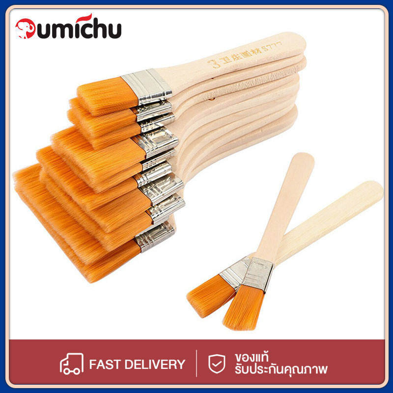 OMC แปรงทาสี แปรงด้ามไม้ แปรงทางสีขนแน่น ขนหนา ขนไม่หลุดง่าย ใช้งานง่าย จับถนัดมือ ใช้แล้วล้างสามารถนำมาใช้ใหม่ได้