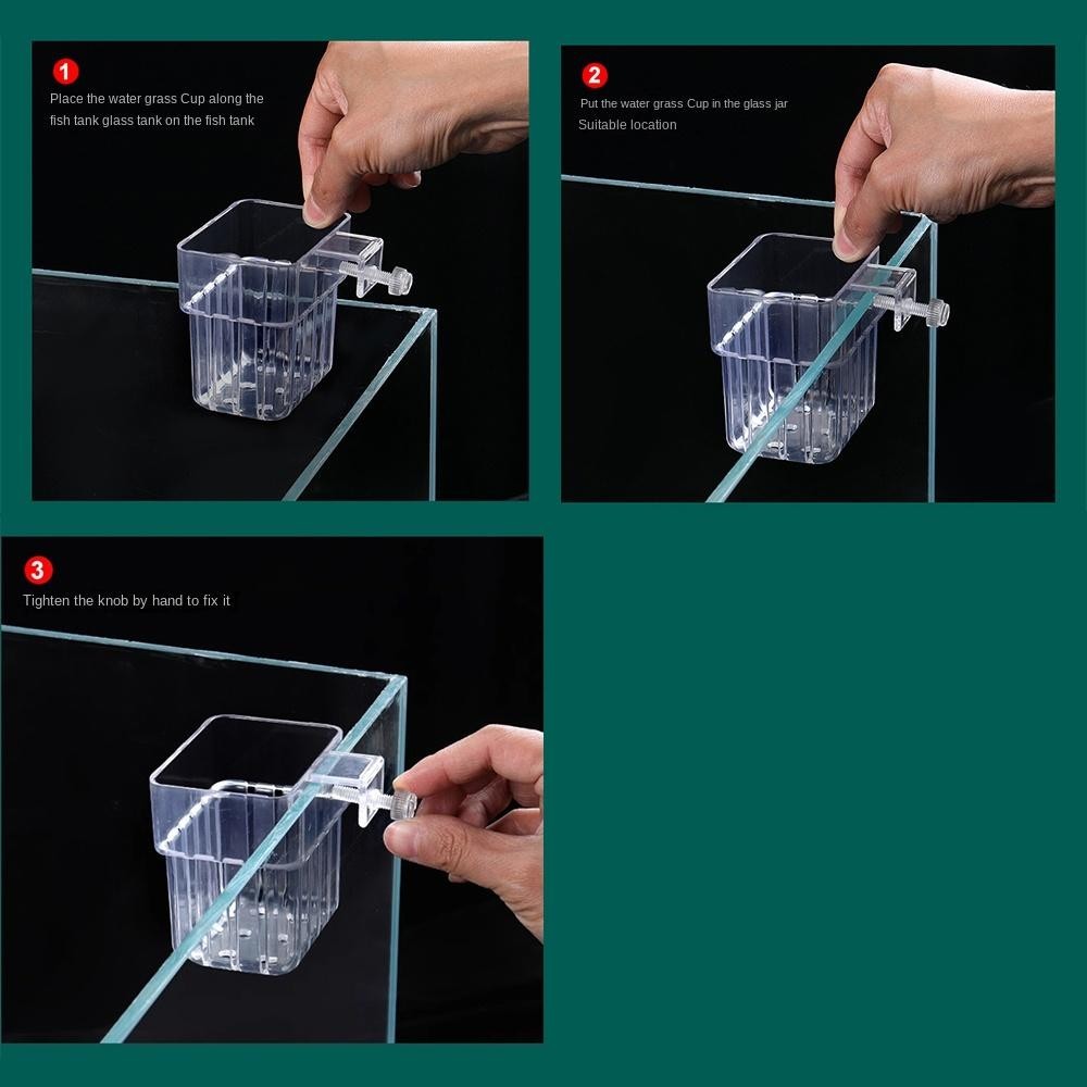 ฉันยัง ที่วางต้นไม้ตู้ปลาแบบแขวน,ถังปลูกน้ําพืชภูมิทัศน์ตู้ปลาตะกร้าปลูกไฮโดรโปนิกส์,ภูมิทัศน์อ่างล้างหน้าตู้ปลาถ้วยพืชสําหรับป - รูปที่ 2