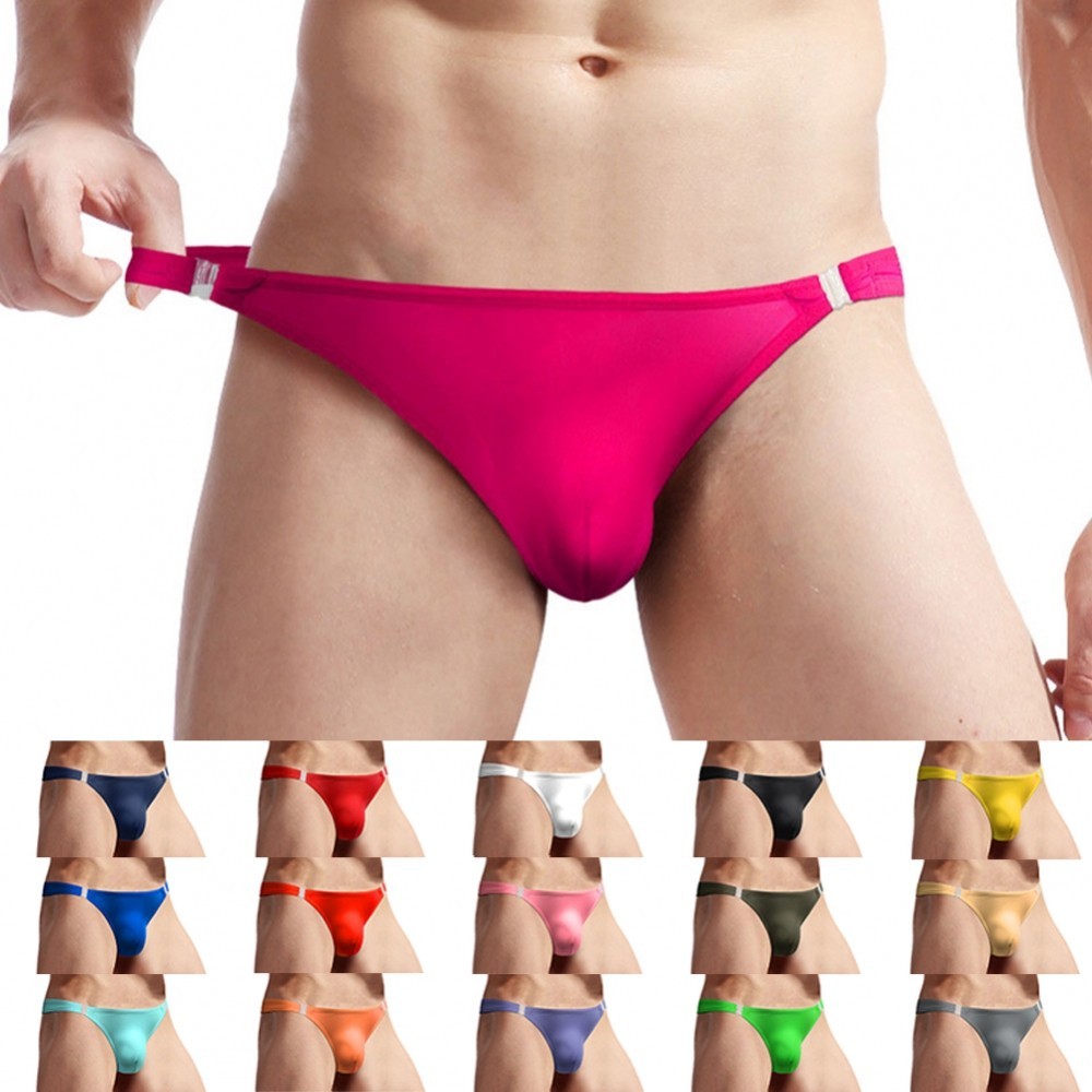 ชุดชั้นในชายสมัยใหม่ Thongs Low Rise Briefs with Bulge Pouch and G string Style