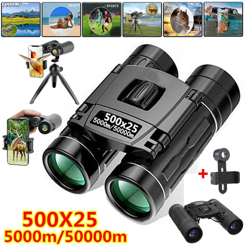 Hd ซูม 5000M/50000M กล้องส่องทางไกล 500x25 ที่มีประสิทธิภาพพับระยะไกล Vision แบบพกพา Outdoor Camping