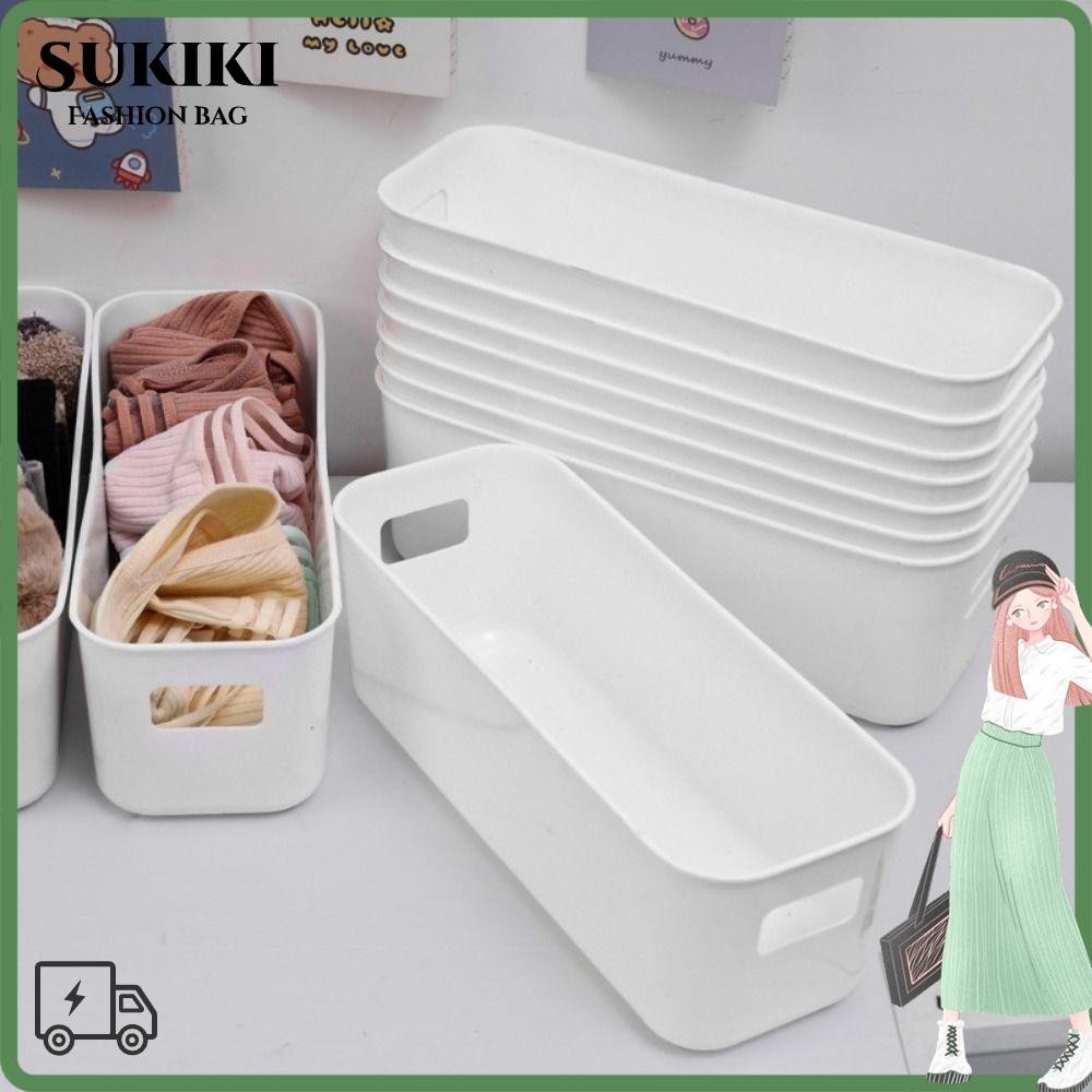 Sukiki กล่องเก็บของตั้งโต๊ะ, ถังจัดระเบียบเครื่องสําอางผลไม้ความจุขนาดใหญ่, ลิ้นชักเก็บของแบบไม่มีฝาครอบวางซ้อนกันได้