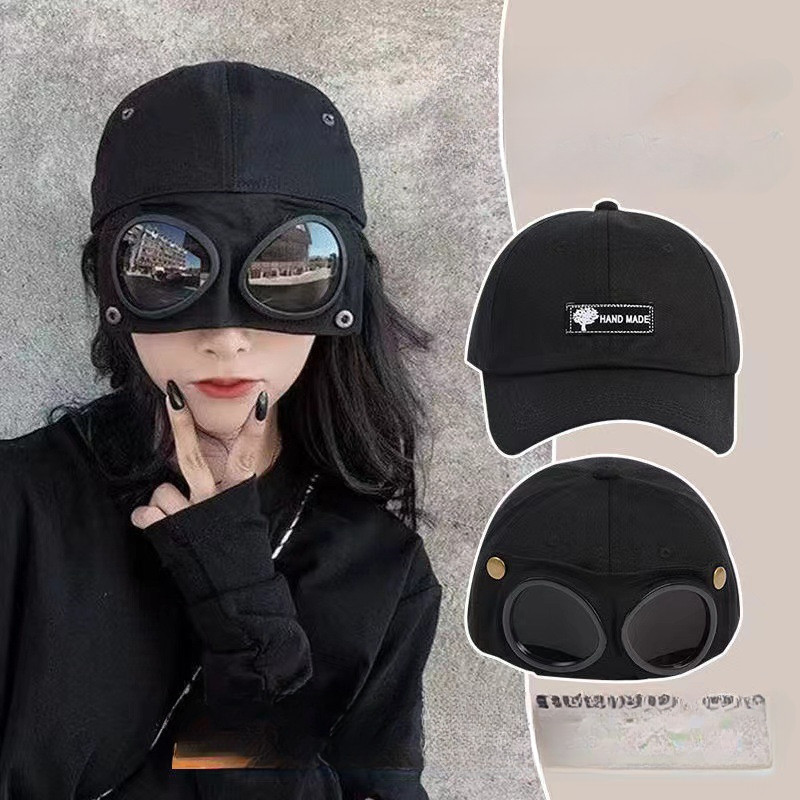 Summer Baseball Cap with Glasses Women Aviator Hat Unisex Sunglasses Cap Male Cap Baseballcap Boys C