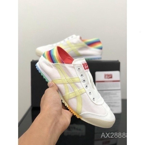 Asics Hot Button onitsuka tiger mexico 66 tiger Classic Rainbow Men Women รองเท้าผ้าใบ