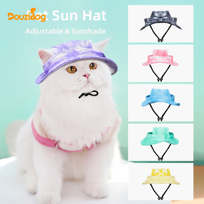 Pet Puppy Mini Cowboy Outing Sunshade Bucket Hat หมวกกันแดดแมว