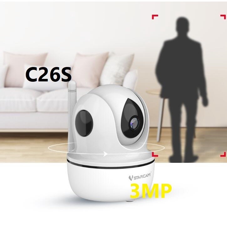 กันของหาย 🔥พร้อมส่งฟรี🔥Vstarcam กล้องวงจรปิดปี2024รุ่นC26S（ภาพชัด3ล้าน)3Mp and IRCut WIP HD H264+