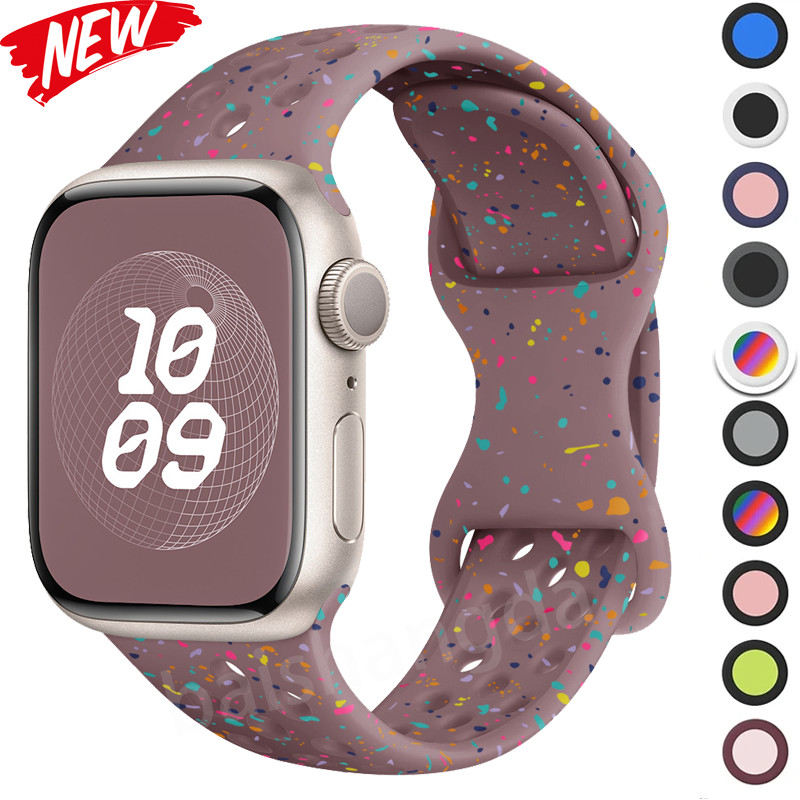 สายรัดสําหรับ iwatch Band 44 มม.49 มม.45 มม.40 มม.41 มม.Correa Breathable สร้อยข้อมือกีฬา iwatch series 8 SE 7 6 5 9 Ultra