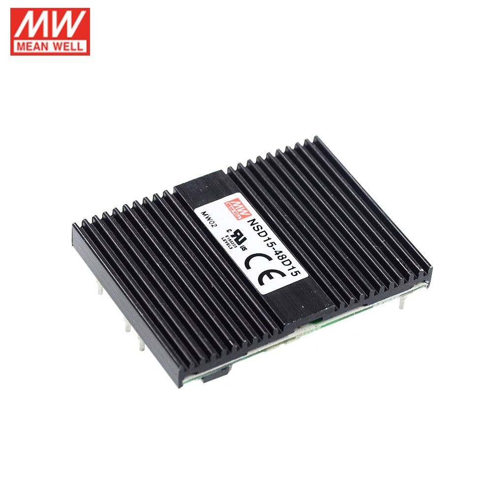 ❂MEAN WELL NSD15-48D15 DC-DC Regulated Dual Output Converter 18-72VDC to  15V -15V DC 0.5A 15W Switc