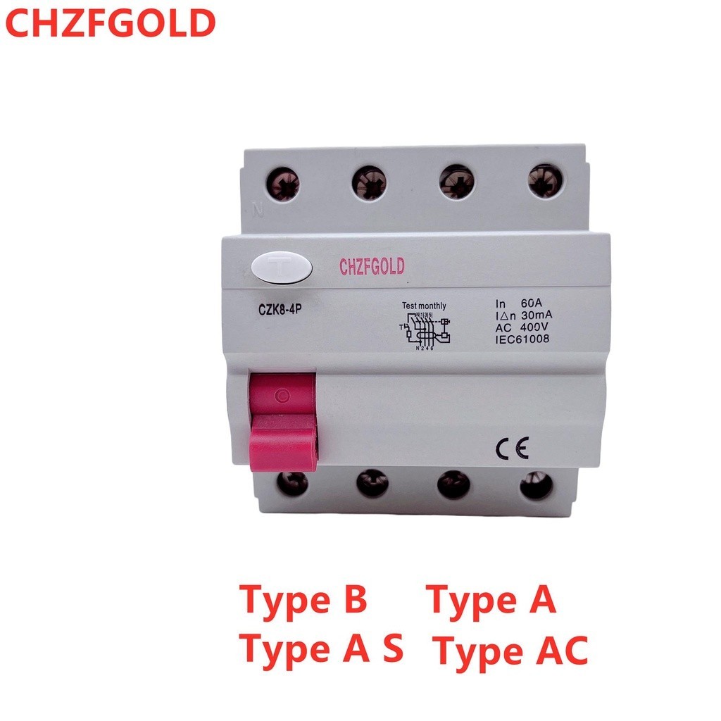 ✻Online Shopping ID F360 B Type RCD RCCB AC DC 10KA 400V ELCB Circuit Breaker Price 4P 63A 30mA A S