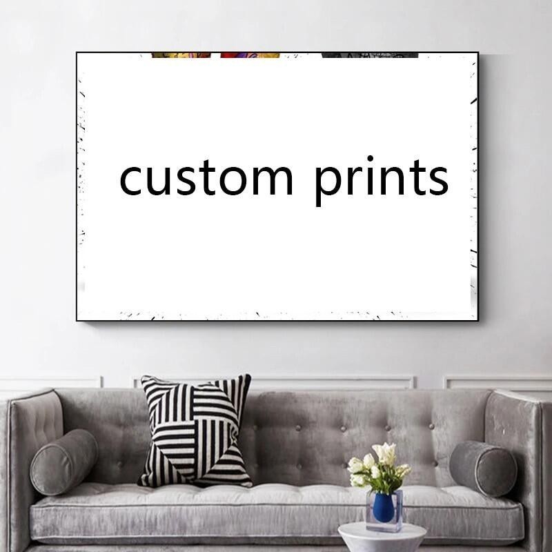 1 Piece Poster Custom Your Photos on Canvas Custom Prints Waterproof Spray Printing Graffiti Shoes P